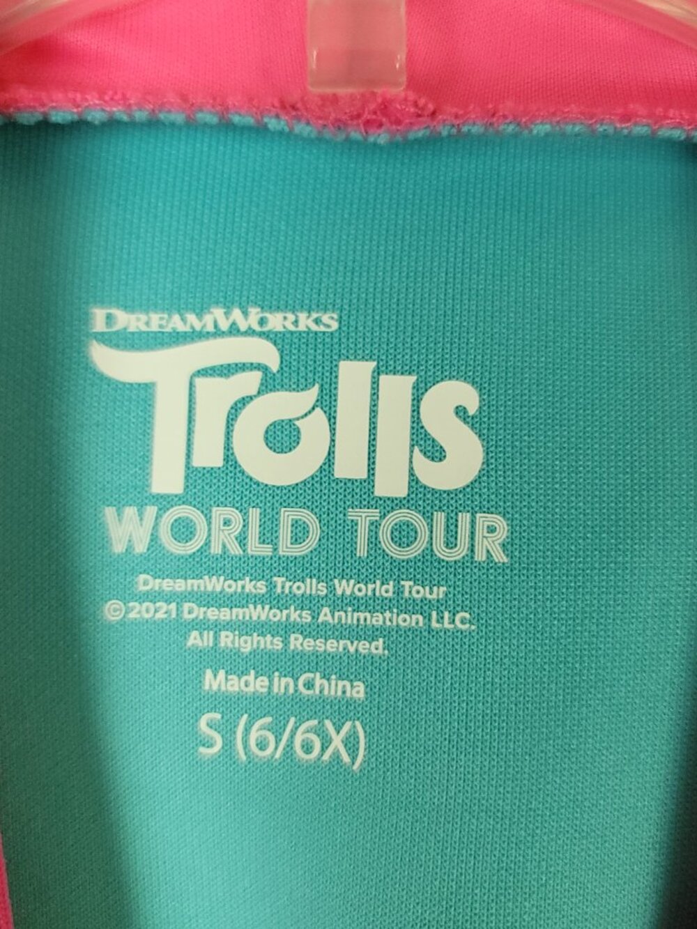 DreamWorks Trolls World Tour Costume Dress Girls S 6 6X Poppy Tulle Hooded - Picture 8 of 11